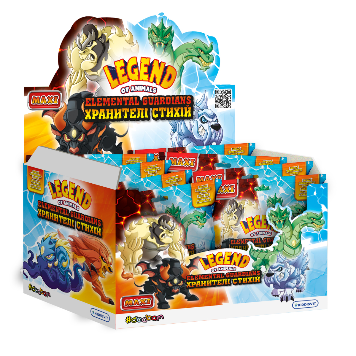 Дисплей стретч-іграшок серії Legend of animals Максі – Хранителі стихій (10 шт)