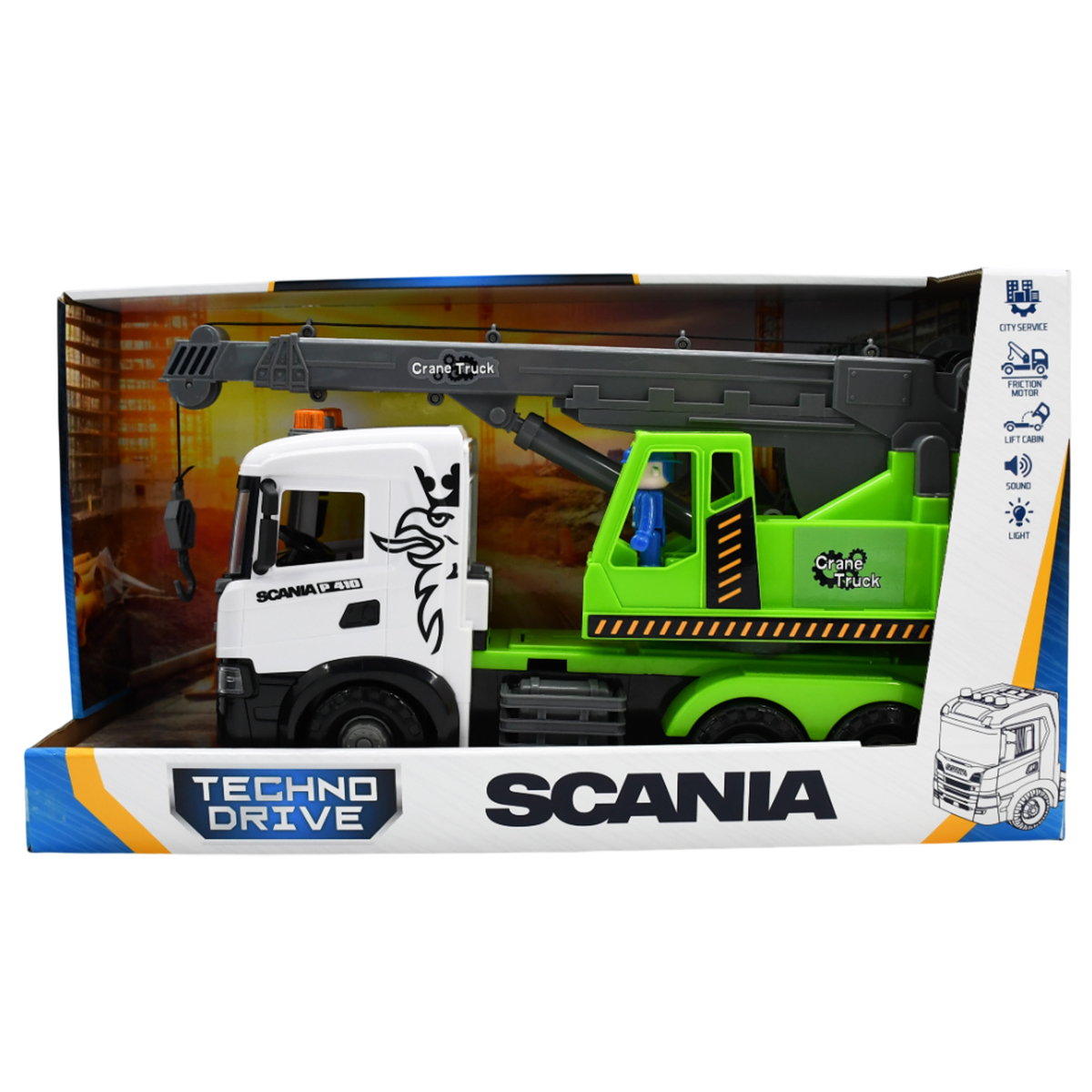 Автомодель серії Mid Truck – Автокран Scania (світло, звук)