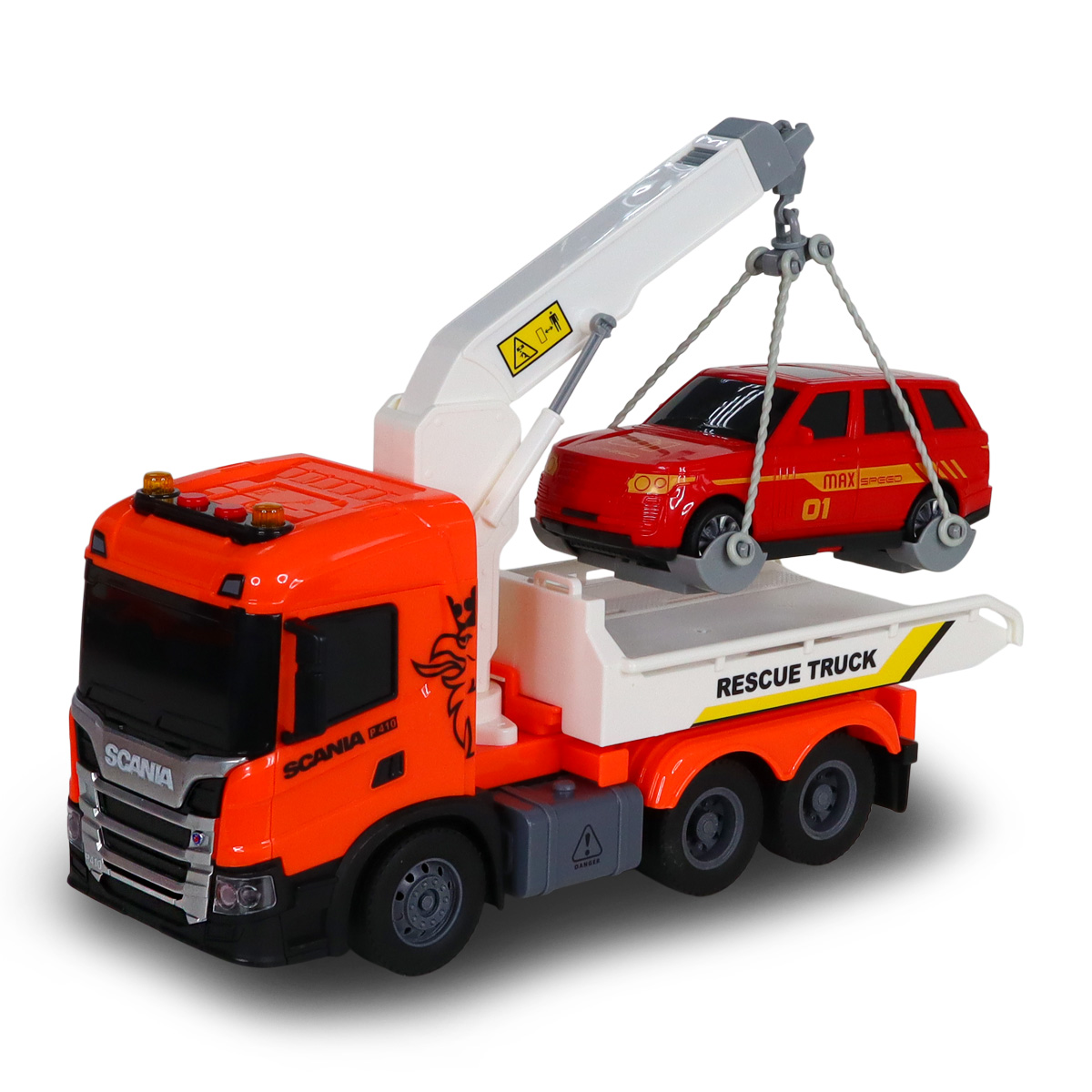 Ігровий набір серії Big Truck – Евакуатор Scania з машиною (світло, звук)