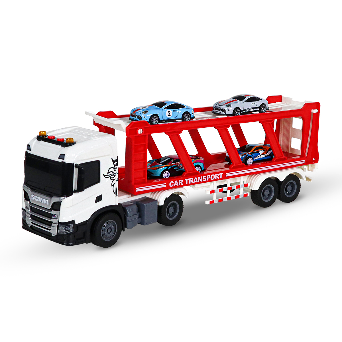 Ігровий набір серії Large Truck – Автоперевізник Scania (4 машини, світло, звук)